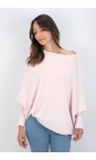 Amazing Woman Pale Pink Emilie Pale Pink Asymmetric Draped Jumper  