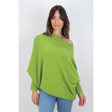 Amazing Woman Emilie Kiwi Asymmetric Draped Jumper - Green