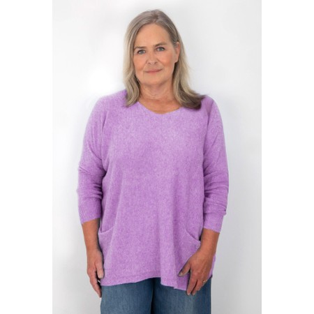 Amazing Woman Caryf X Lilac Round Neck Oversized Jumper - Purple