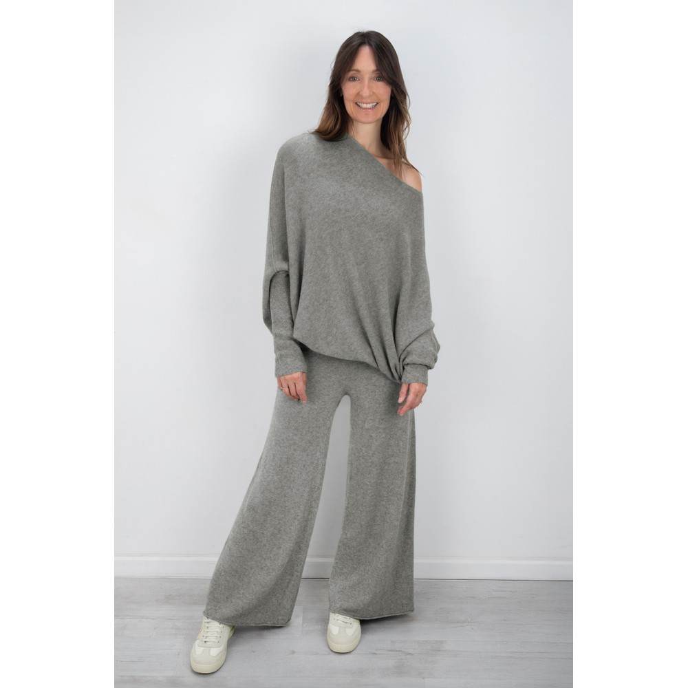 Amazing Woman Colette Grey Marl Supersoft Knit Trousers Grey Marl