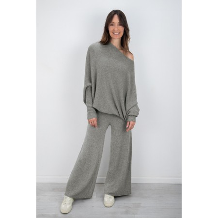 Amazing Woman Colette Grey Marl Supersoft Knit Trousers - Grey