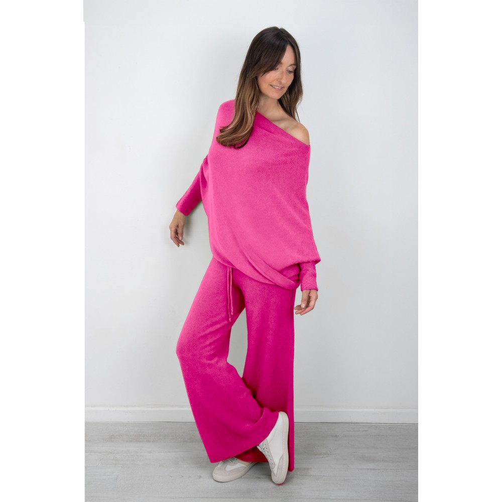 Amazing Woman Colette Magenta Supersoft Knit Trousers Magenta