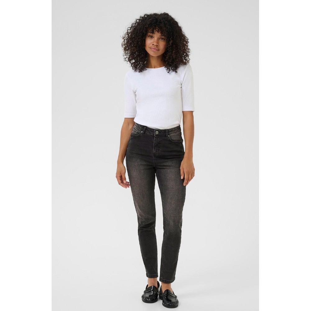 KAFFE Willow Slim Fit Dark Grey Wash Jean Dark Grey Wash