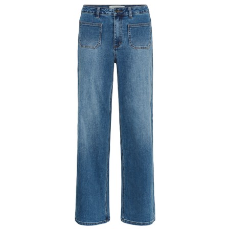 KAFFE Abrook Med Blue Regular Fit Wide Leg Jean - Blue