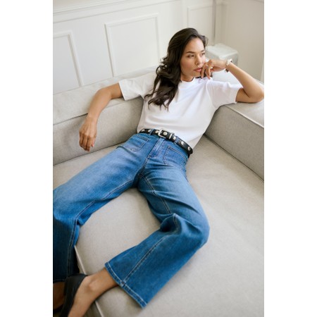 KAFFE Abrook Med Blue Regular Fit Wide Leg Jean - Blue