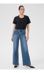 KAFFE Med Blue Abrook Med Blue Regular Fit Wide Leg Jean  