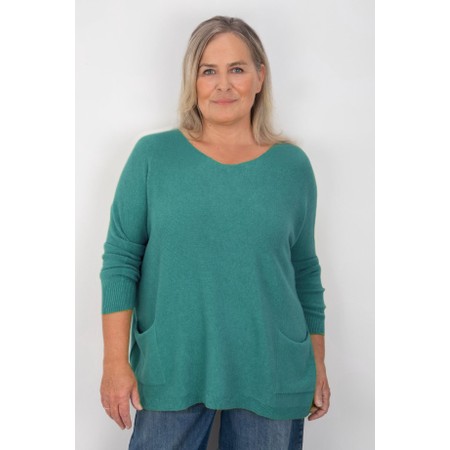 Amazing Woman Caryf X Petrol Round Neck Oversized Jumper - Blue