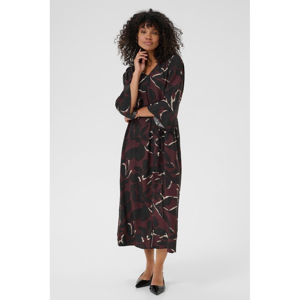 KAFFE Amille Dress Windsor Wine / Black