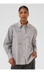 KAFFE Grey / White Stripe Amarianne Shirt  