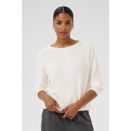 KAFFE Abetty Chalk Knit Pullover - Off-White