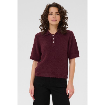 KAFFE Aemilie Polo Pullover - Red