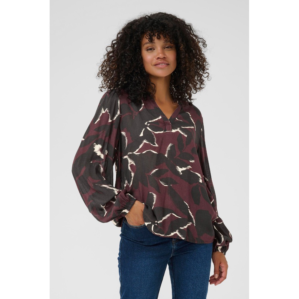KAFFE Abeate Amber Blouse Windsor Wine / Black