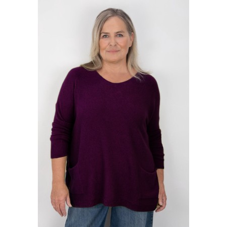 Amazing Woman Caryf X Plum Round Neck Oversized Jumper - Purple