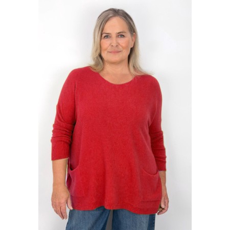 Amazing Woman Caryf X Red Round Neck Oversized Jumper - Red