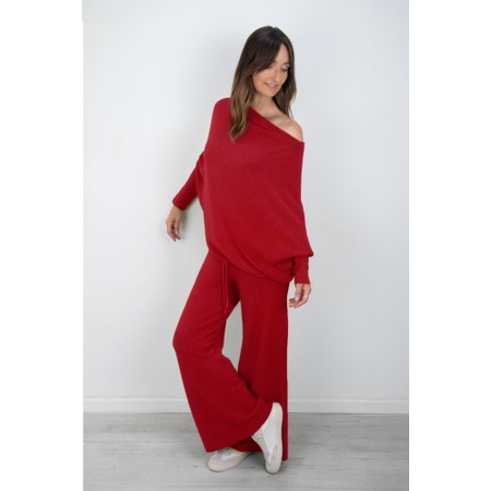 Amazing Woman Colette Berry Red Supersoft Knit Trousers - Red