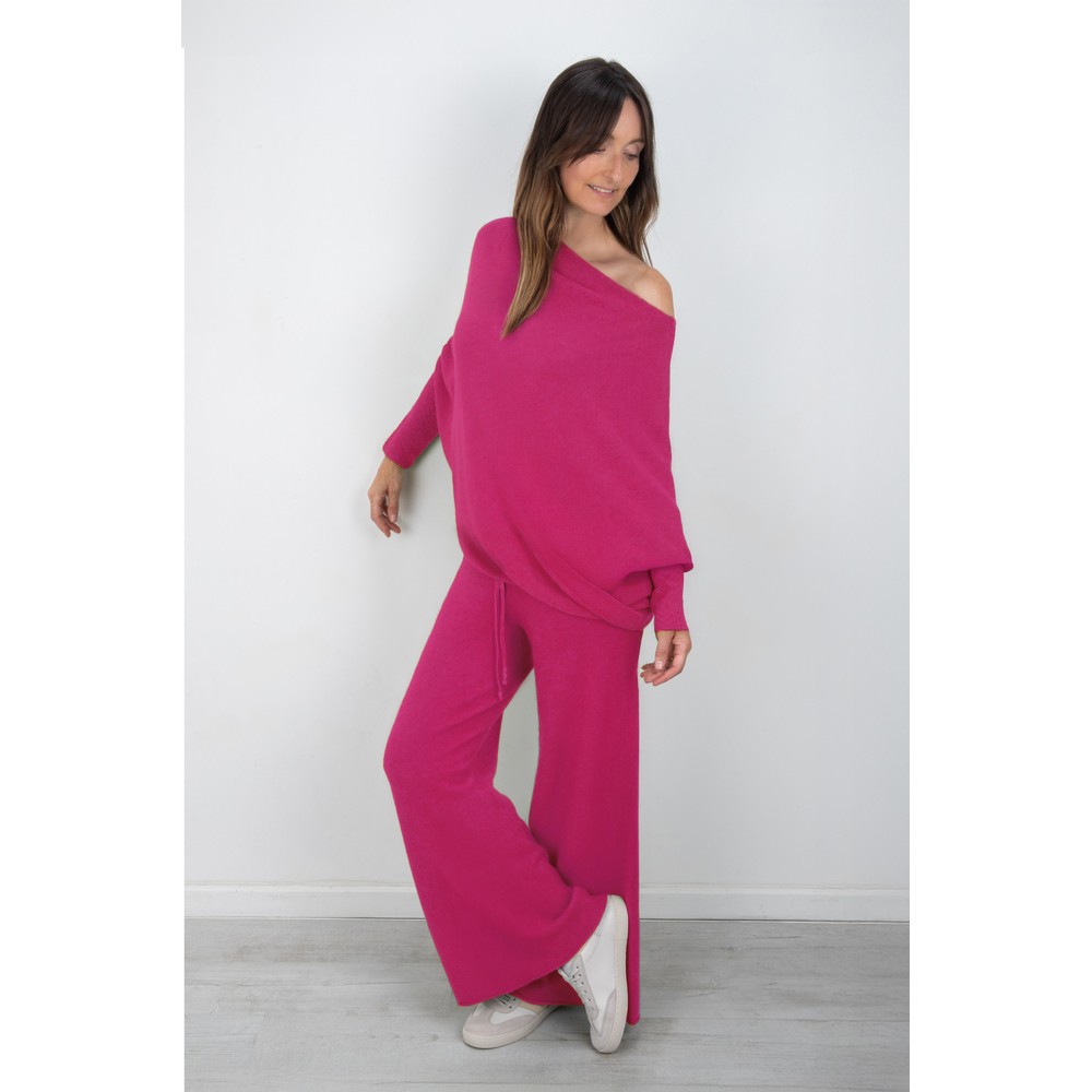 Amazing Woman Colette Cerise Supersoft Knit Trousers Cerise