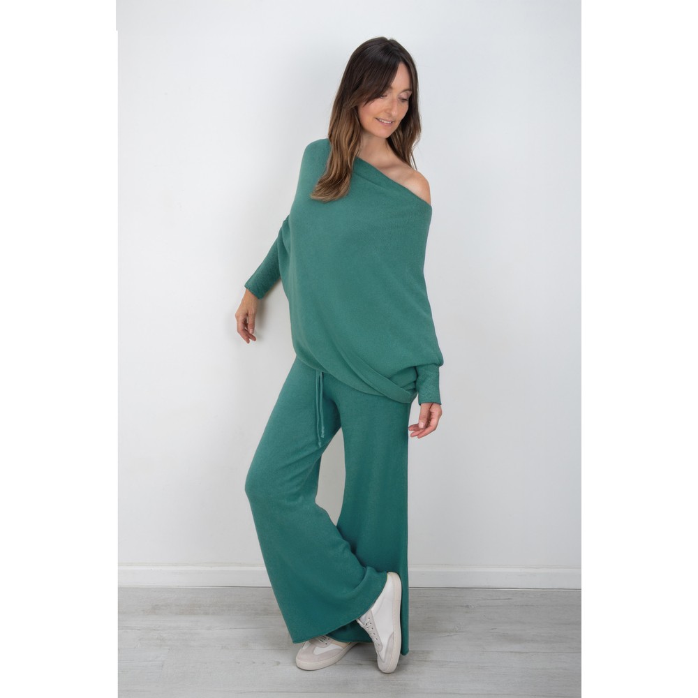 Amazing Woman Colette Petrol Supersoft Knit Trousers Petrol