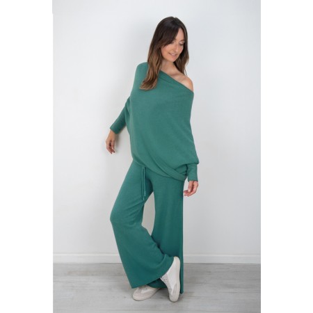 Amazing Woman Colette Petrol Supersoft Knit Trousers - Blue