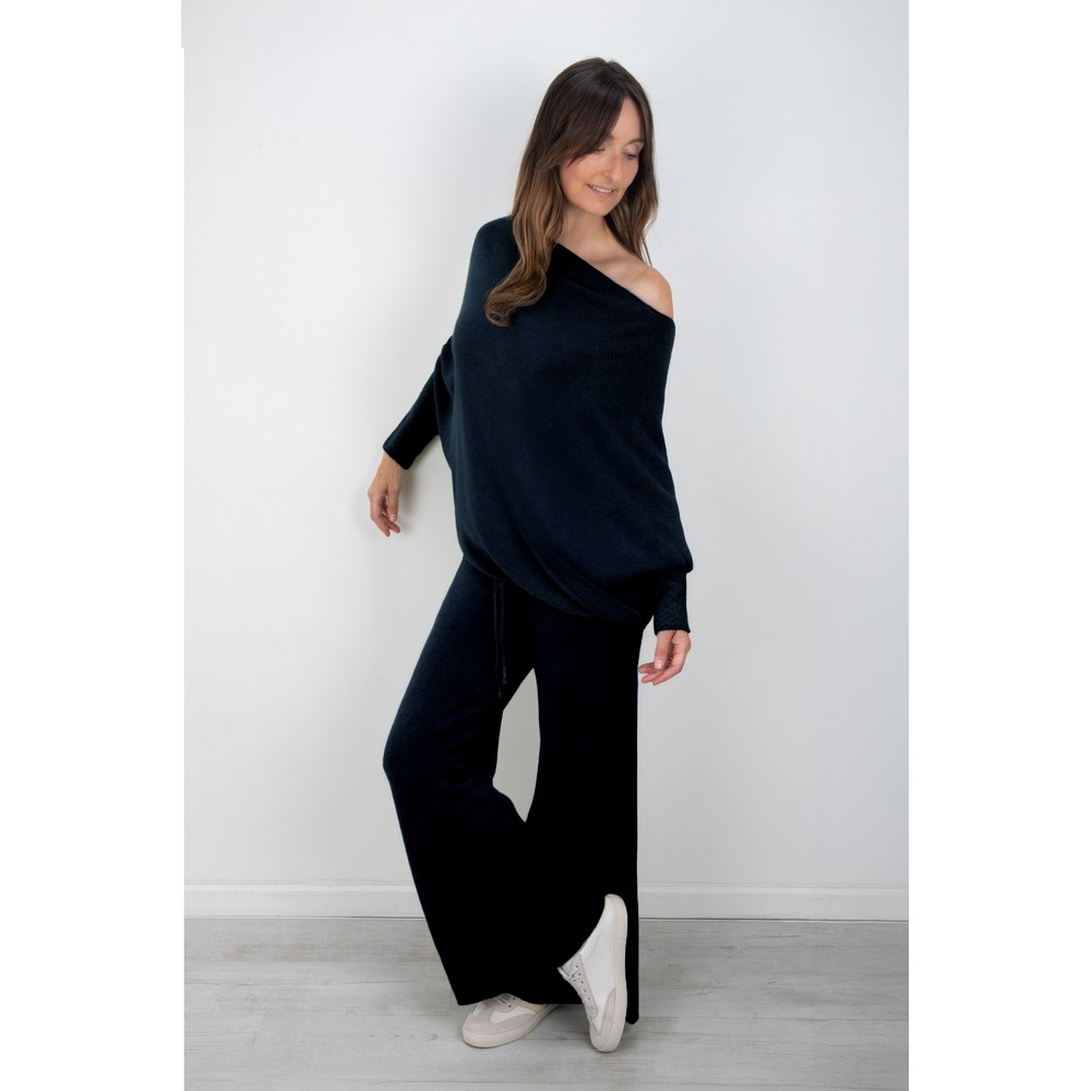 Amazing Woman Colette Dark Navy Supersoft Knit Trousers Dark Navy
