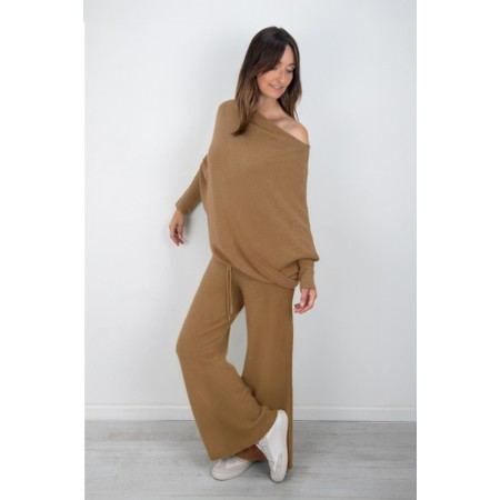 Amazing Woman Colette Caramel Supersoft Knit Trousers - Brown