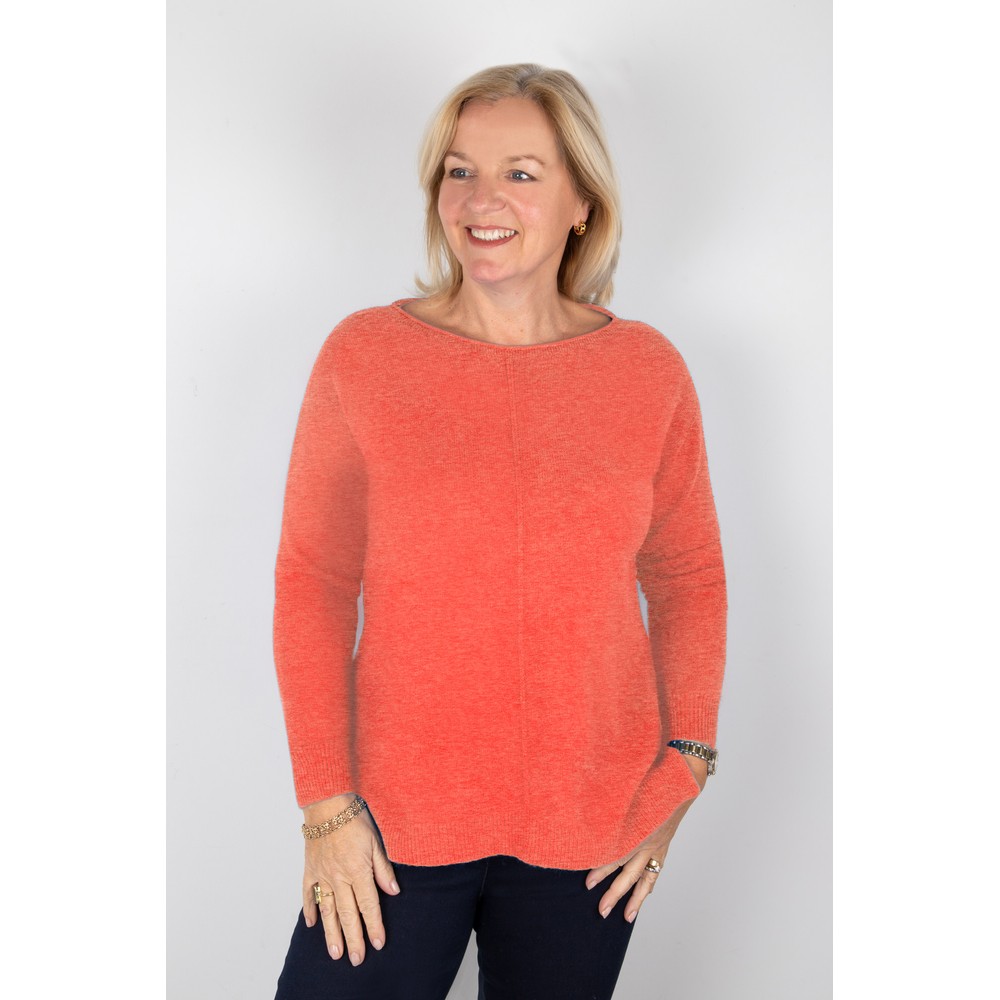 Amazing Woman Maggie Summer Orange Seam Front Supersoft Jumper Summer Orange