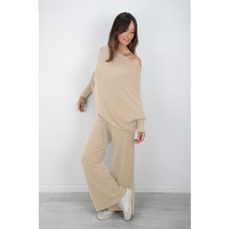 Amazing Woman Colette Beige Supersoft Knit Trousers - Beige