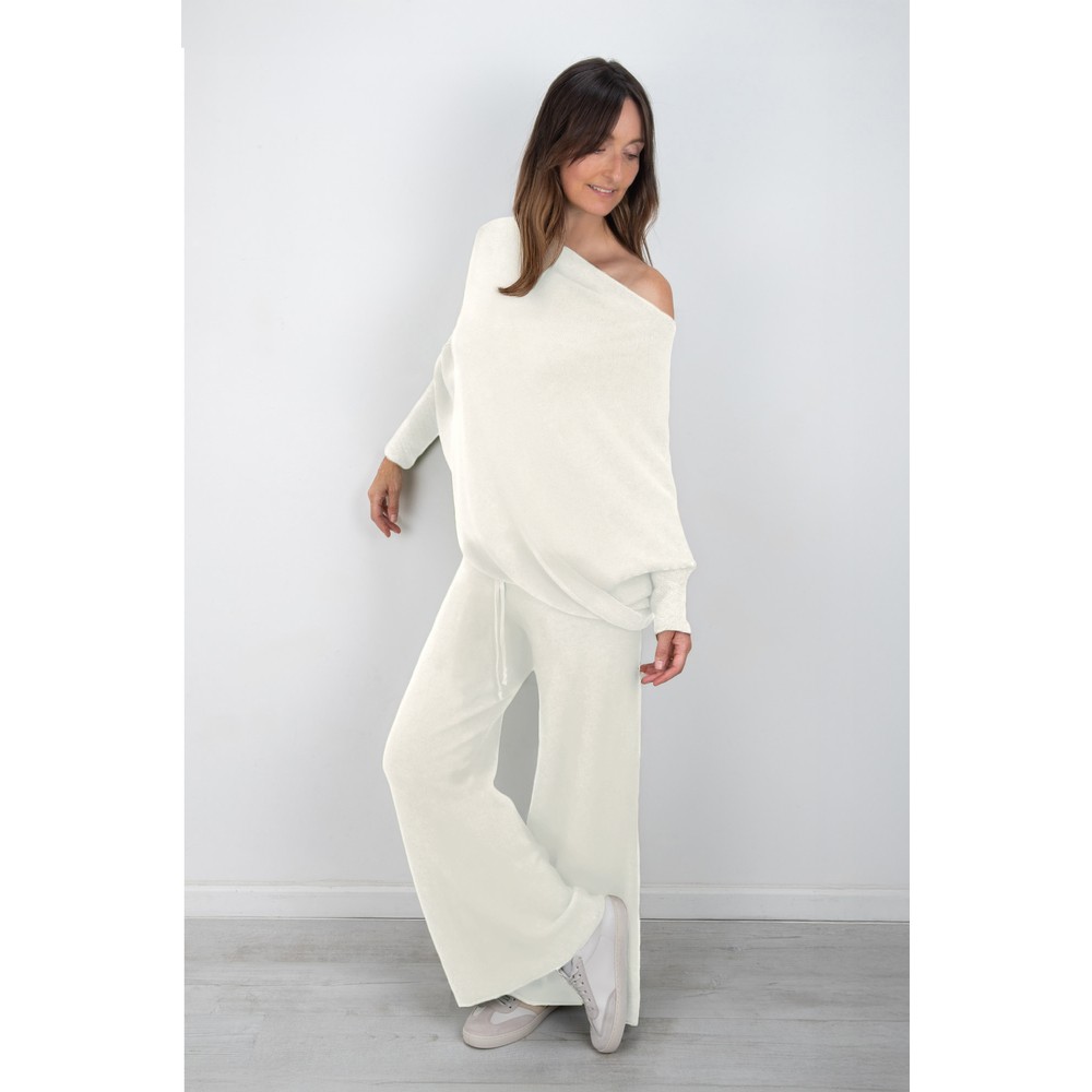 Amazing Woman Colette Cream Supersoft Knit Trousers Cream