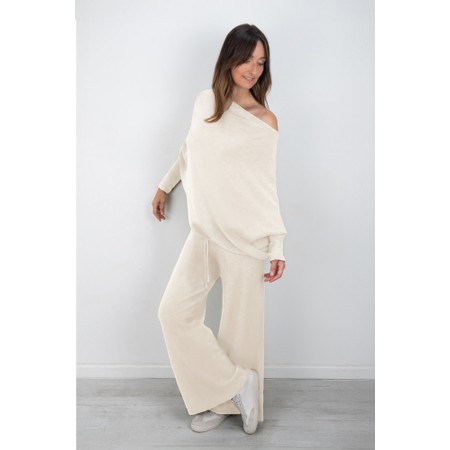 Amazing Woman Colette Ivory Supersoft Knit Trousers - Off-White