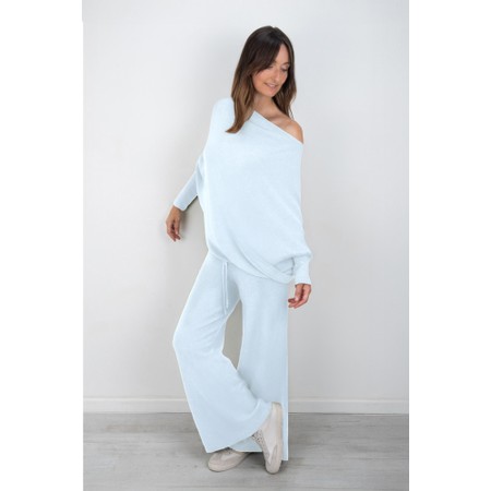 Amazing Woman Colette Pale Blue Supersoft Knit Trousers - Blue