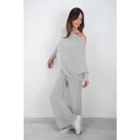 Amazing Woman Colette Silver Supersoft Knit Trousers - Metallic
