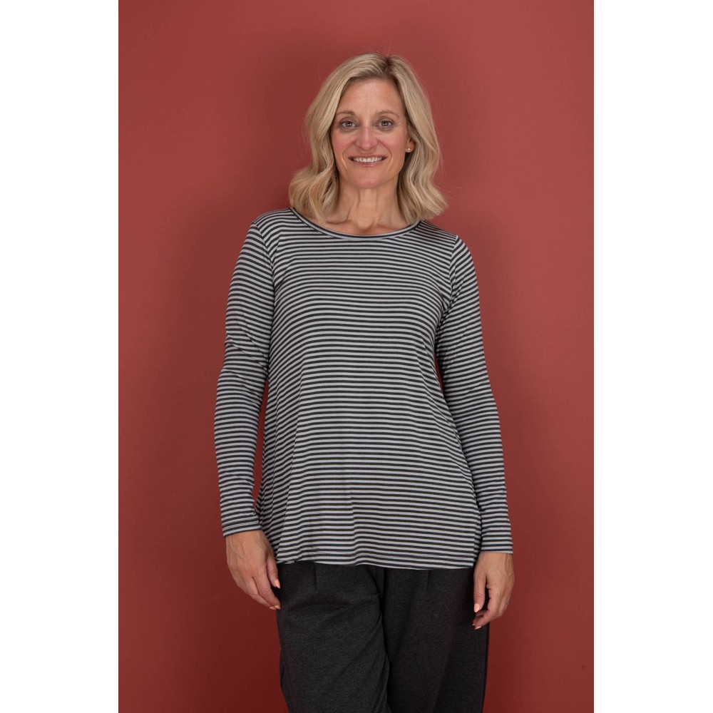 Mama B Memi MR Riga Antracite Stripe Jersey Top Riga Antracite