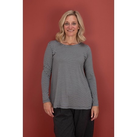 Mama B Memi MR Riga Antracite Stripe Jersey Top - Grey