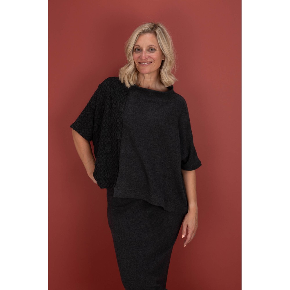 Mama B Nilla Insert Knit Top Antracite