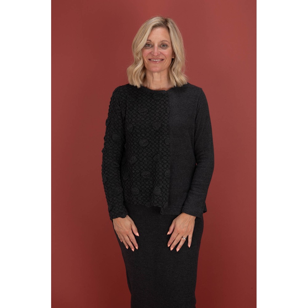 Mama B Deva Oversize Insert Knit Top Antracite