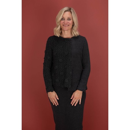 Mama B Deva Oversize Insert Knit Top - Grey