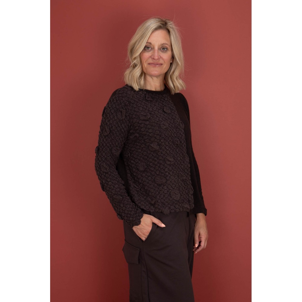 Mama B Deva Oversize Insert Knit Top Moro