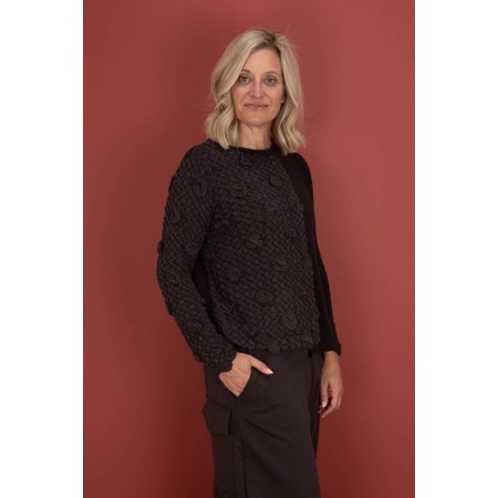 Mama B Deva Oversize Insert Knit Top - Brown