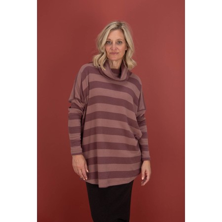 Mama B Bill R Riga Cipolla Stripe Fleece Jumper - Brown