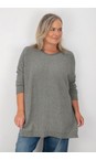 Amazing Woman Grey Marl Cassi X Grey Marl Round Neck Front Seam Knit  