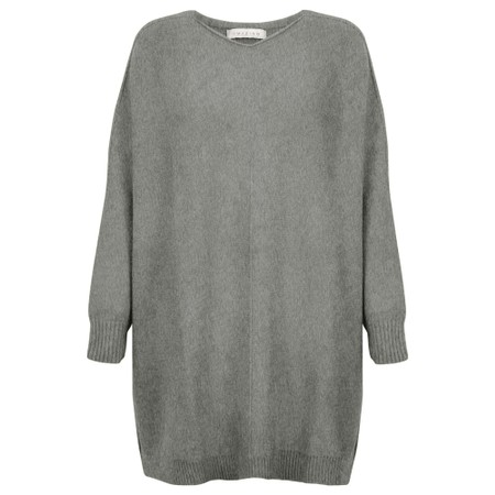 Amazing Woman Cassi X Grey Marl Round Neck Front Seam Knit - Grey