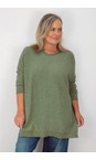 Amazing Woman Olive Cassi X Olive Round Neck Front Seam Knit  