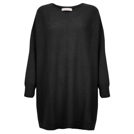 Amazing Woman Cassi X Charcoal Round Neck Front Seam Knit - Black