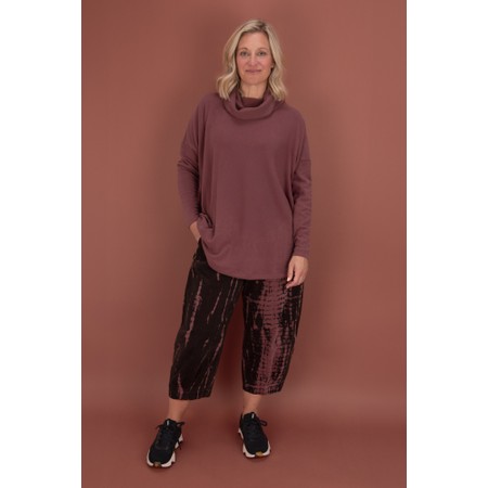 Mama B Bianco PR Cipolla Velvet Print Trouser - Brown