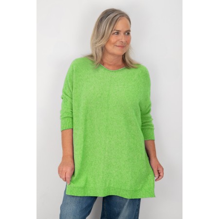 Amazing Woman Cassi X Summer Green Round Neck Front Seam Knit - Green