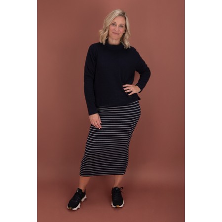 Mama B Lilla R Stripe Fleece Skirt - Black