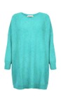 Amazing Woman Summer Turquoise Cassi X Summer Turquoise Round Neck Front Seam Knit  