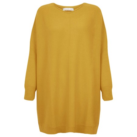 Amazing Woman Cassi X Antique Gold Round Neck Front Seam Knit - Gold