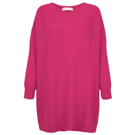 Amazing Woman Cassi X Cerise Round Neck Front Seam Knit - Pink