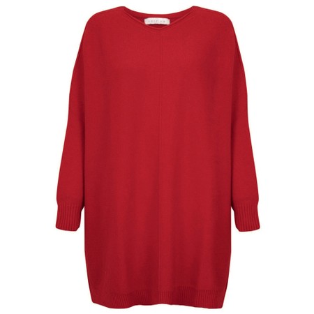 Amazing Woman Cassi X Berry Red Round Neck Front Seam Knit - Red