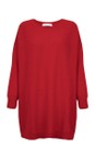 Amazing Woman Berry Red Cassi X Berry Red Round Neck Front Seam Knit  